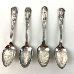 4 Chicago 1933 World’s Fair Spoons Silver Plate Century Of Progress